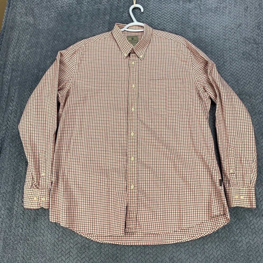 BERETTA Cotton Plaid Check Men's XL Button Down Shirt Hunting